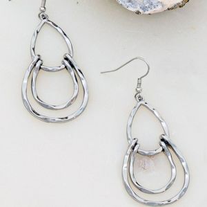 Silver hammered casting earrings.